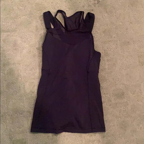 Lululemon half mesh black top - Picture 2 of 4